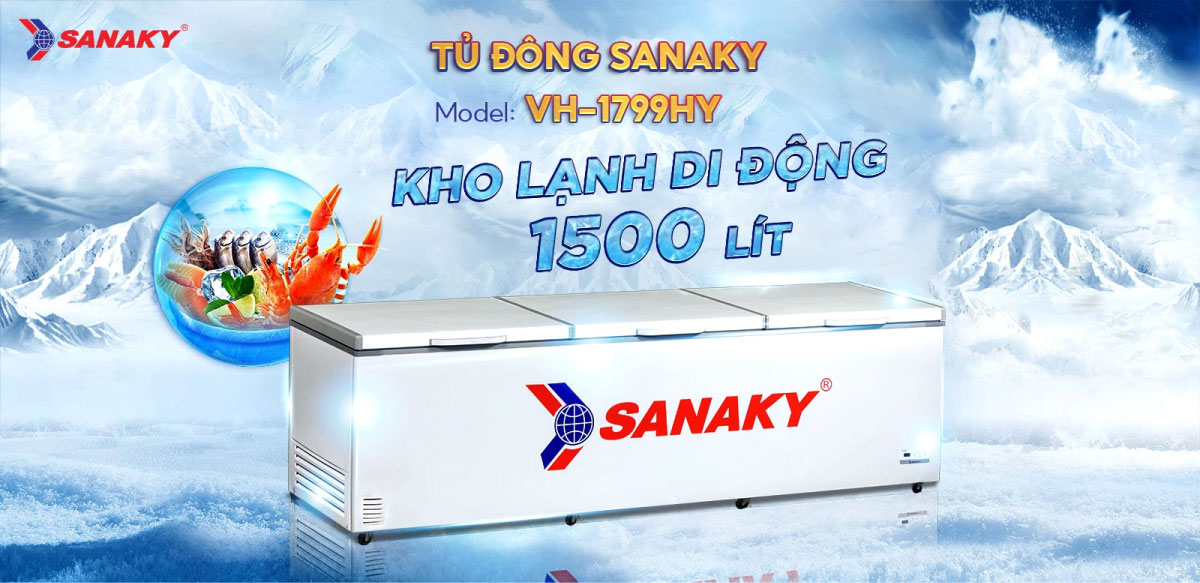 Tủ Đông Sanaky 1500 Lít VH-1799HY sở hữu thiết kế hiện đại