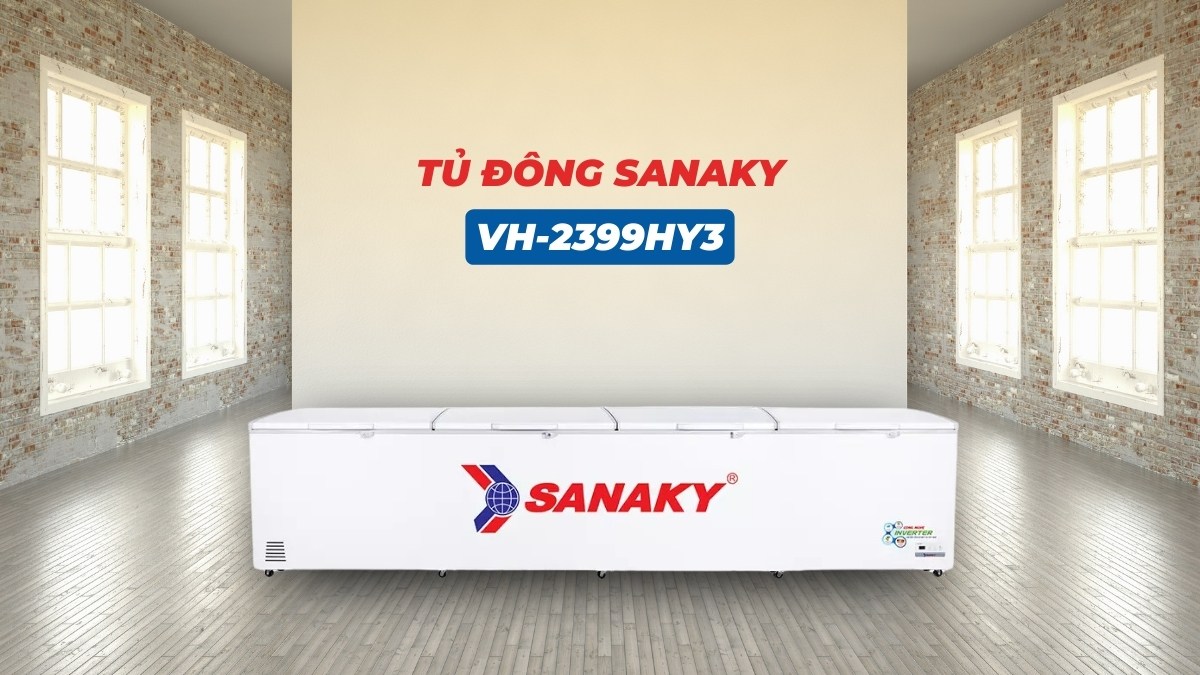 Tủ Đông Sanaky Inverter 2000 Lít VH-2399HY3 sở hữu vẻ ngoài tối giản