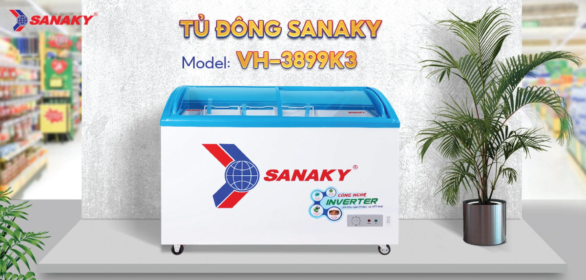 Tủ Đông Sanaky Inverter 260 Lít VH-3899K3 sở hữu vẻ ngoài tối giản, thanh lịch