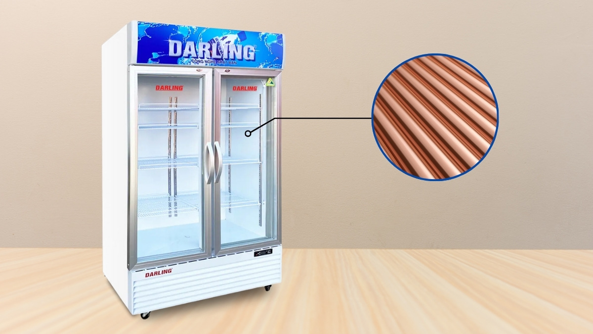 Dàn lạnh bằng đồng giúp tủ làm lạnh nhanh và ổn định hơn