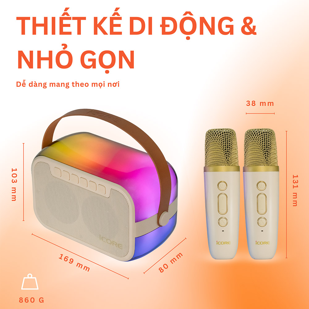 Thiết kế loa Karaoke Mini Bluetooth iCore ISM69