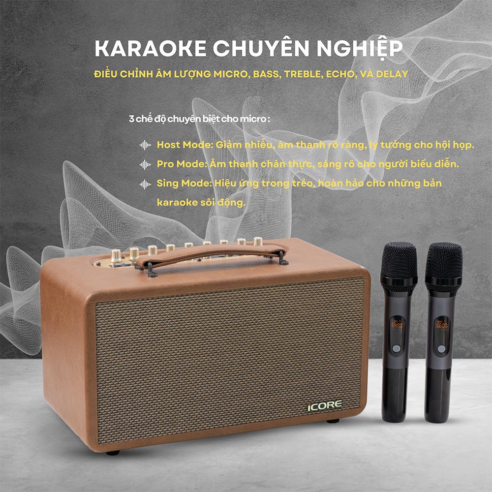 Các chế độ micro loa Karaoke xách tay iCore P8