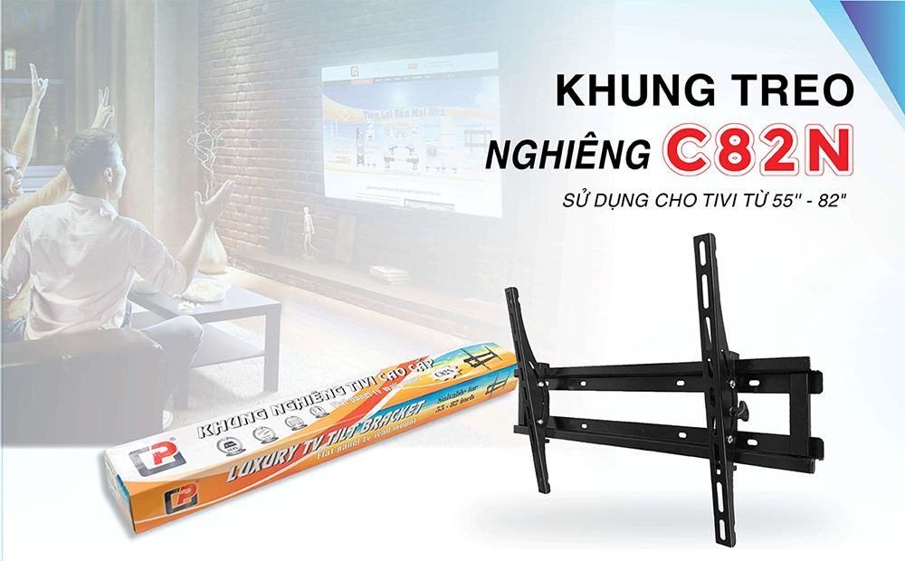 Khung treo tivi nghiêng Cảnh Phong C82N từ 55-82 inch