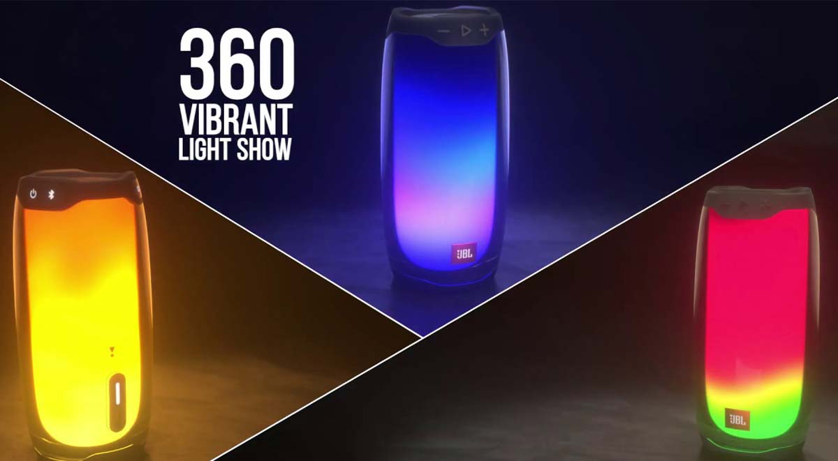 Loa JBL Pulse 4 có khả năng phát ánh sáng đèn LED đa dạng màu sắc đẹp mắt