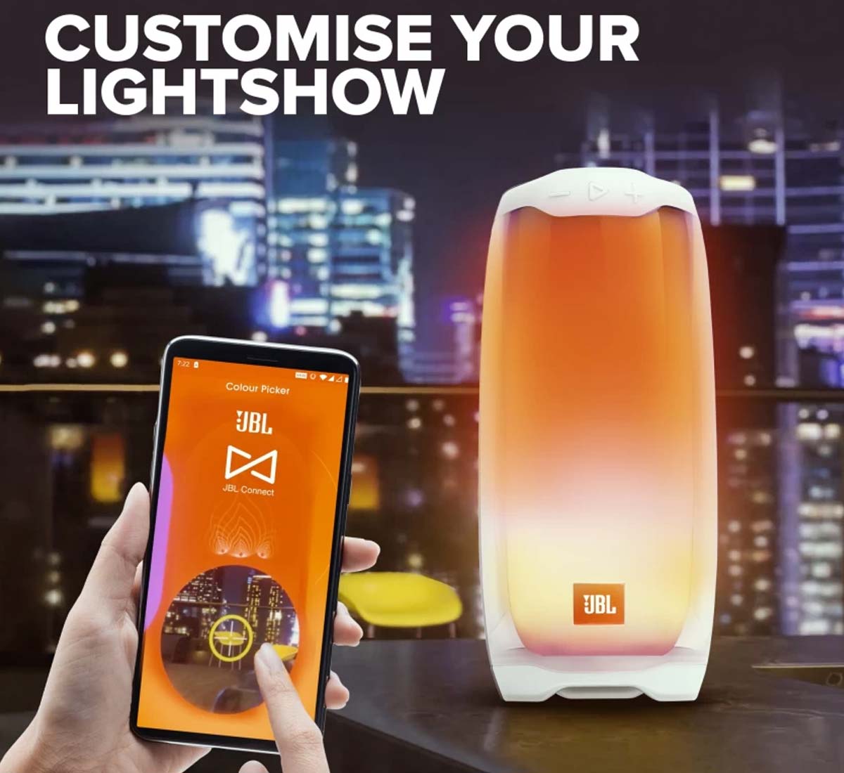 JBL Connect cho phép bạn điều khiển hiệu ứng ánh sáng đèn LED theo sở thích