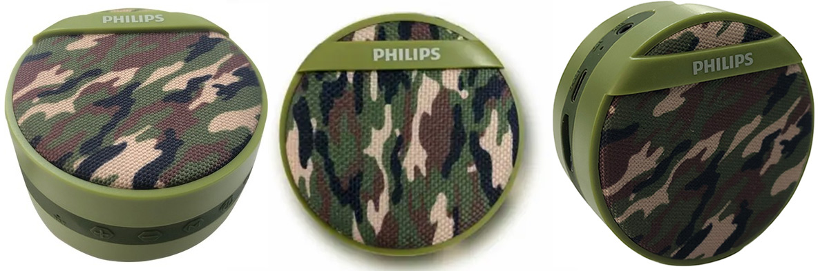 Thiết kế tổng quan của loa di động Philips Bluetooth xanh lục BT2003GR/97