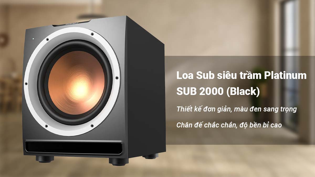 Loa Sub siêu trầm Platinum SUB 2000 (Black) có thiết kế đơn giản đẹp mắt
