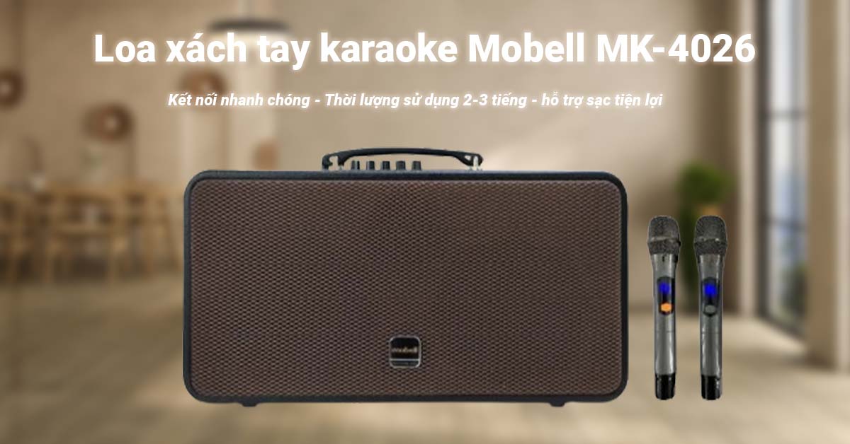 Loa karaoke Mobell MK-4026 hỗ trợ kết nối bluetooth 5.0 nhanh chóng 