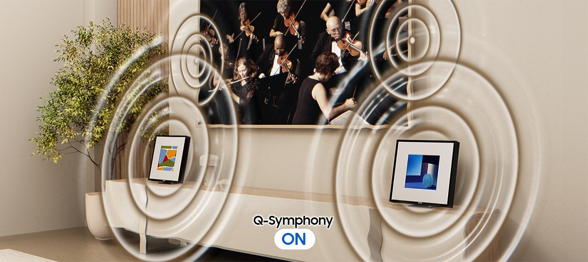 Đồng bộ hoàn hảo âm thanh từ tivi Samsung bằng Q-Symphony