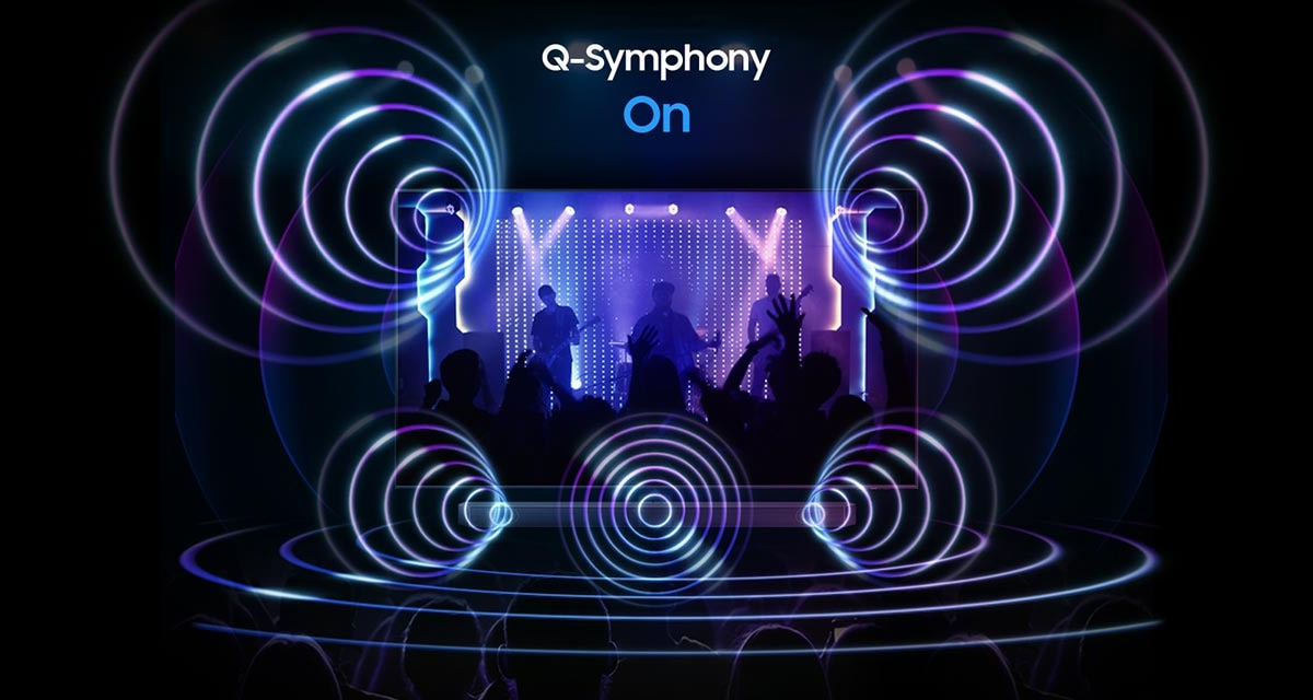 Công nghệ Q-Symphony sẽ đồng bộ âm thanh loa Samsung HW-Q700D/XV và loa tivi