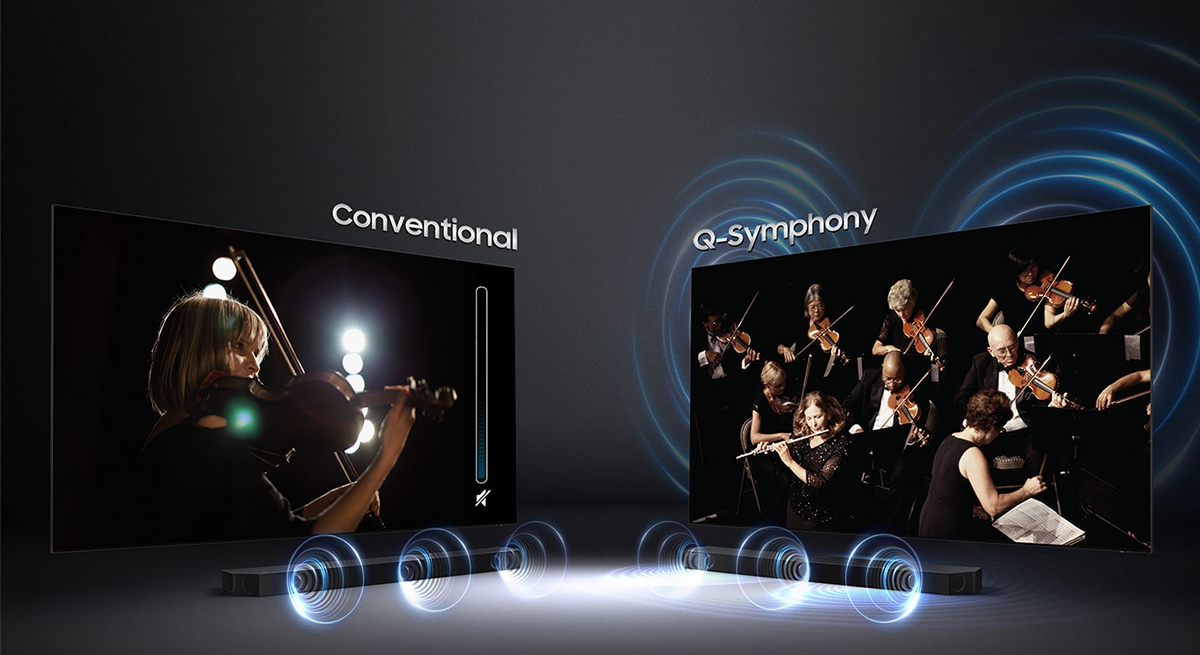Công nghệ Q-Symphony đồng bộ âm thanh với loa TV