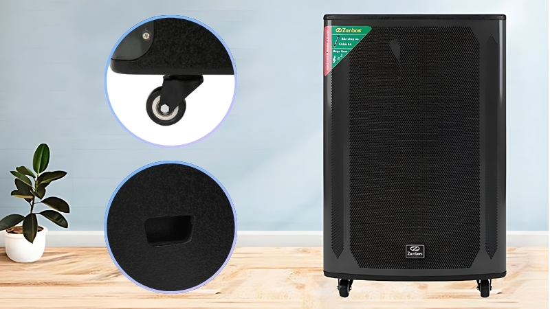 Loa kéo Zenbos được thiết kế có bánh xe và tay xách tiện dụng