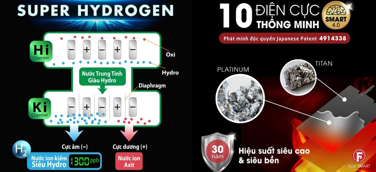 2 buồng điện phân kép 10 tấm điện cực quý