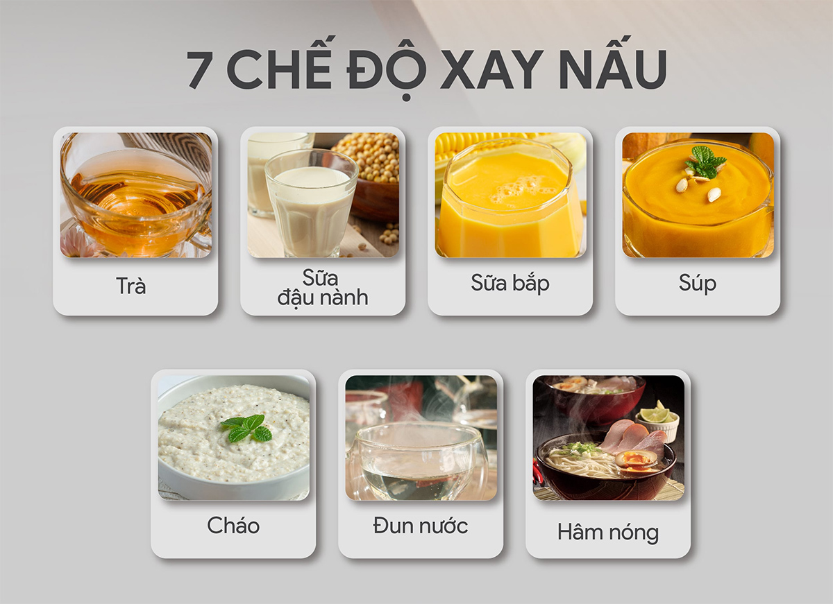 7 chế độ xay nấu