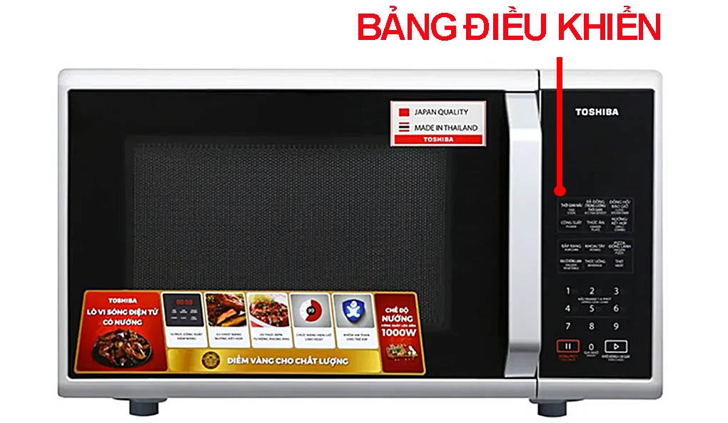 Bảng điều khiển của lò vi sóng Toshiba ER-SGS23(S1)VN 23 lít