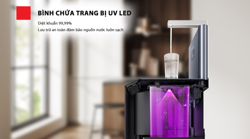 Bình chứa có đèn LED UV diệt khuẩn