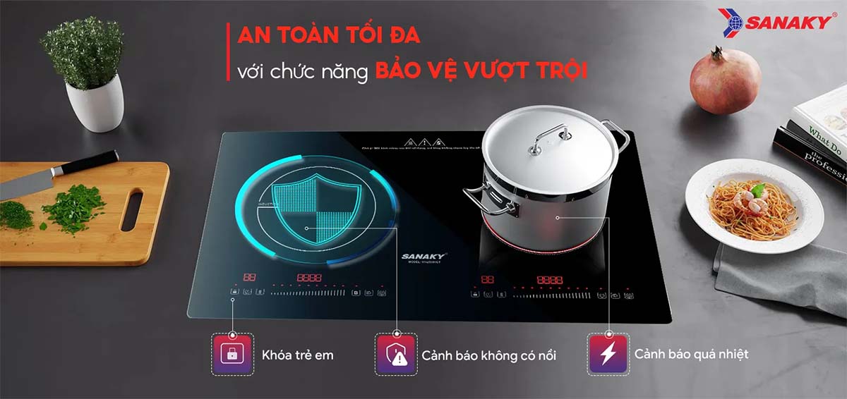Các tính năng an toàn trên bếp điện từ - Hồng ngoại Sanaky VH-5100HGT