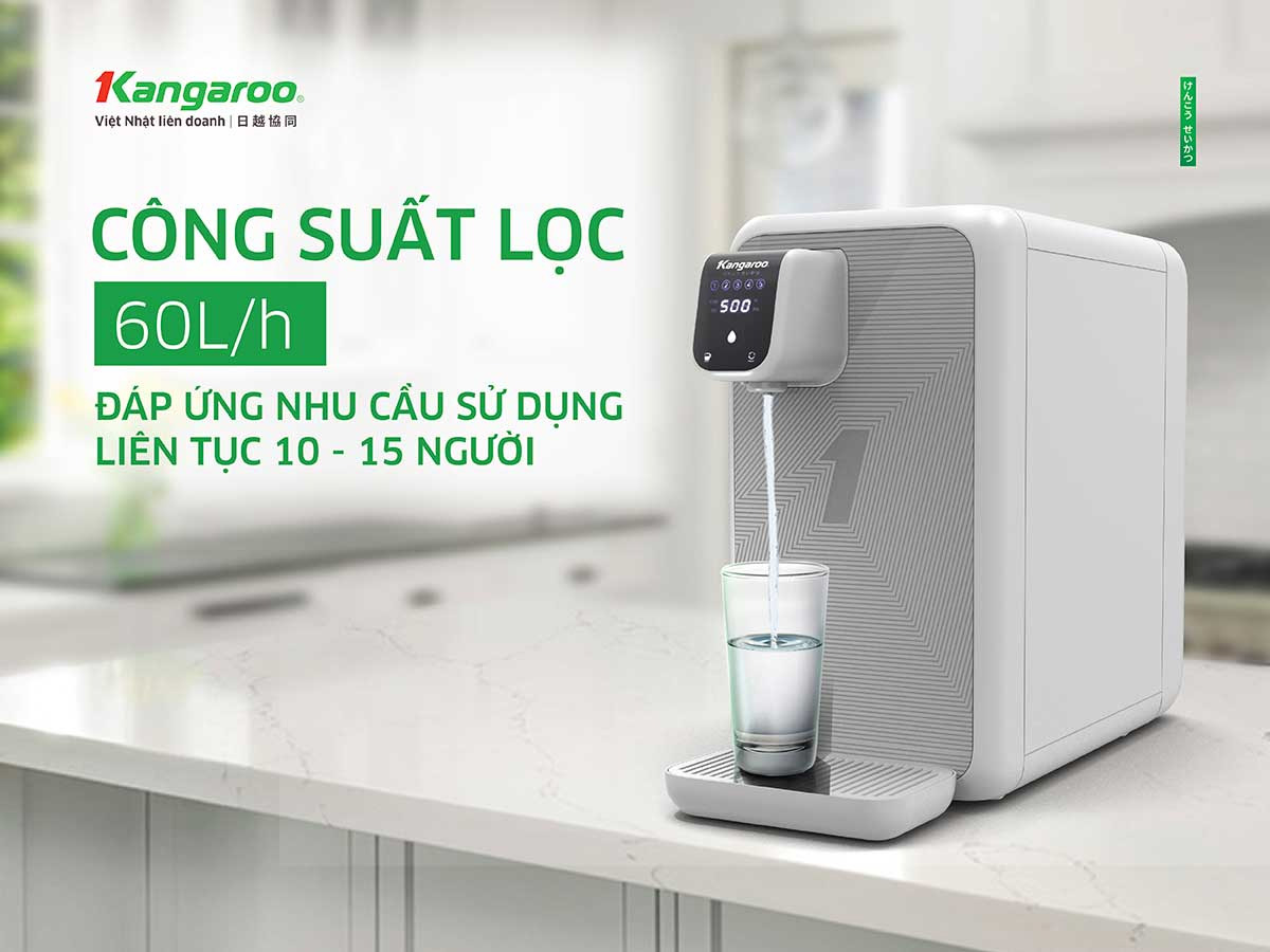 Máy lọc nước Hydrogen Ion Kiềm Kangaroo KG400HD công suất lọc lớn