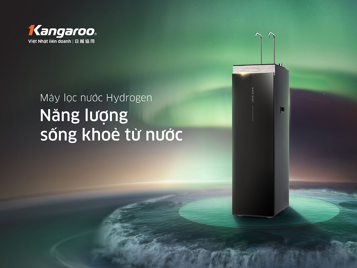 Máy lọc nước Kangaroo Hydrogen Nóng Lạnh KG11A18 kiểu dáng slim nhỏ gọn