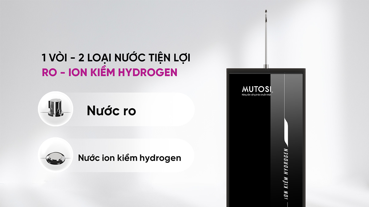 MP-S1001H có 1 vòi lấy 2 loại nước riêng biệt tiện lợi