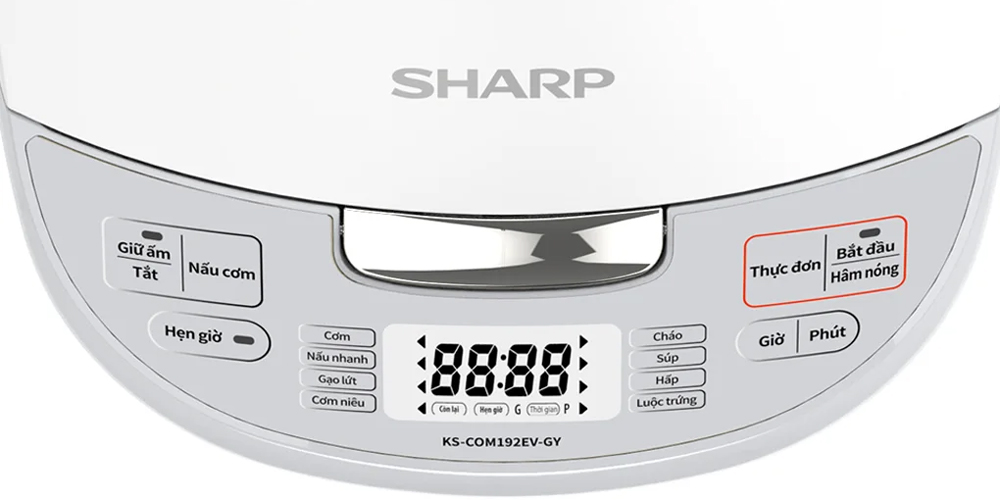 Nồi cơm Sharp KS-COM192EV-GY điều khiển nút nhấn