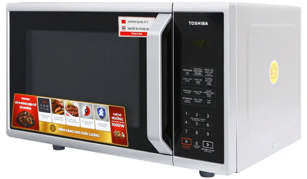 Thực đơn nấu tự động tích hợp trong lò vi sóng Toshiba ER-SGS23(S1)VN 