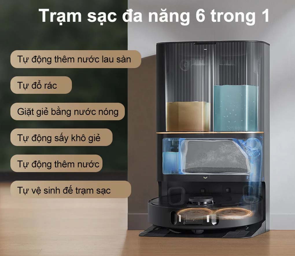 Robot hút bụi lau nhà Dreame X30 Ultra trang bị trạm sạc đa năng