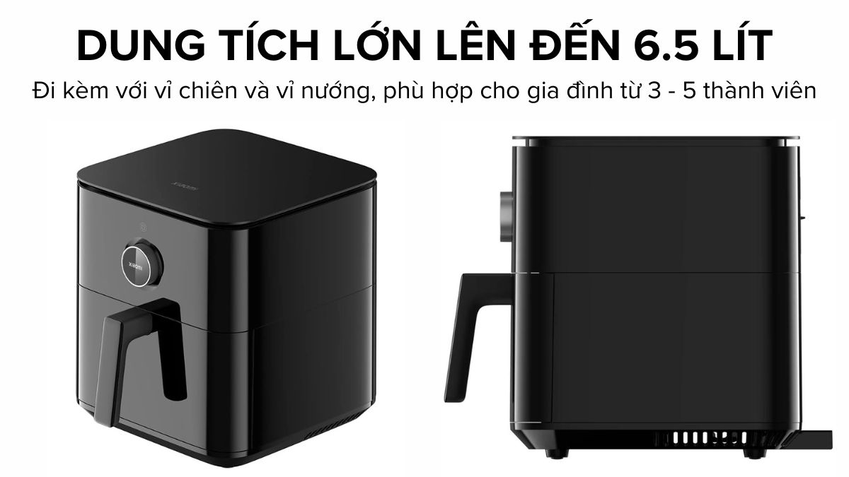 Xiaomi Smart Air Fryer BHR7357EU sở hữu dung tích lớn 6.5 lít