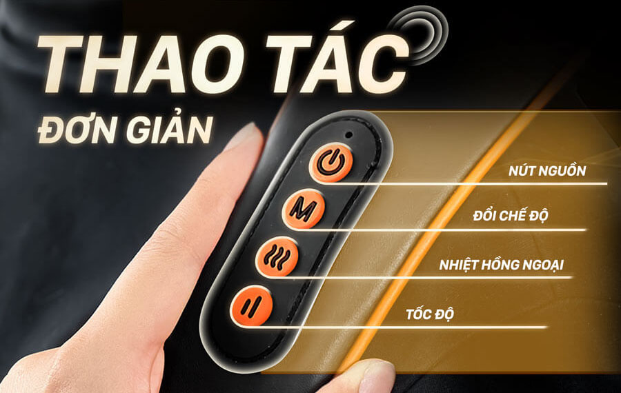 Bộ điều khiển có 4 nút dễ thao tác