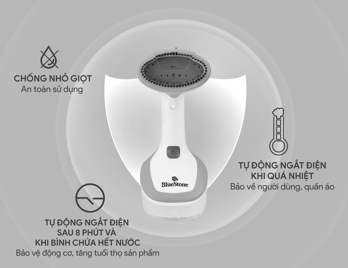 Các tính năng an toàn được tích hợp cho bàn ủi