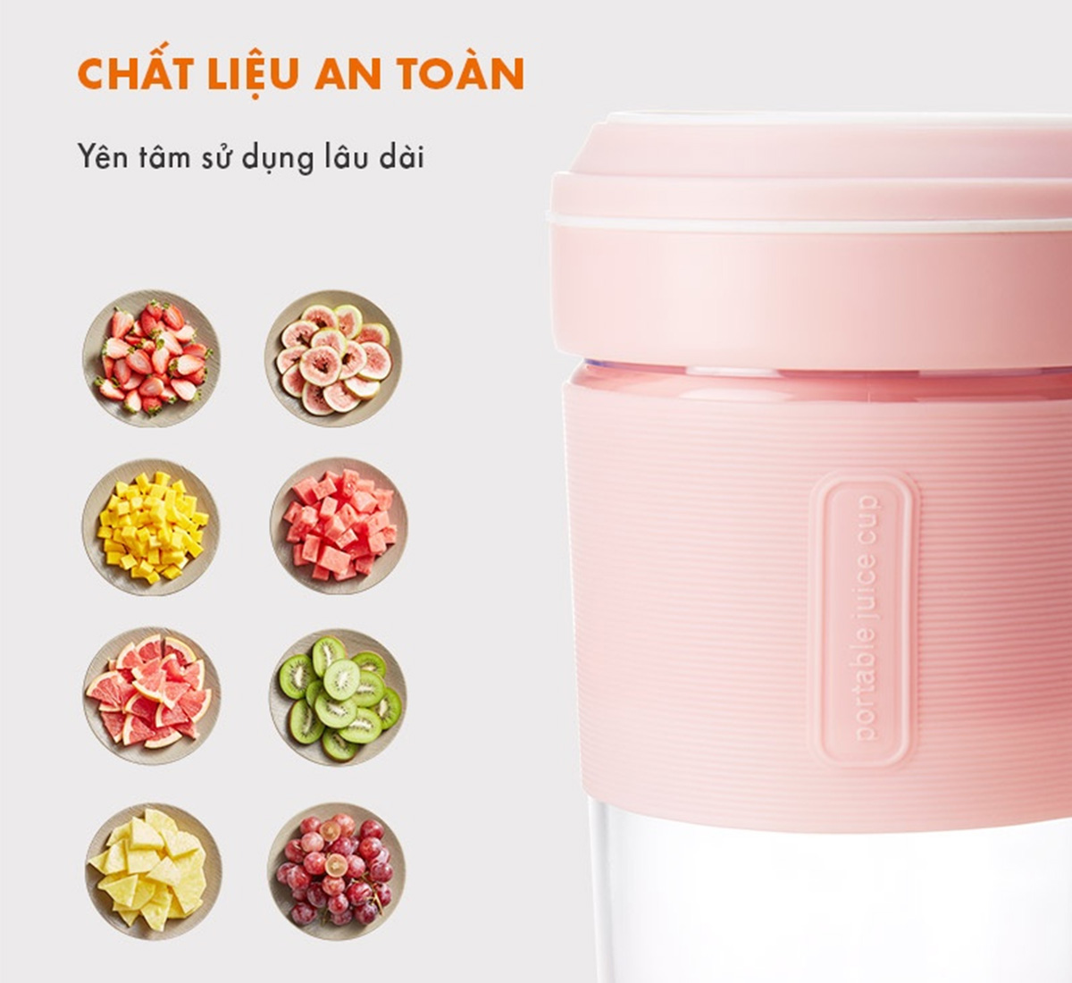 Cốc xay được làm bằng chất liệu an toàn