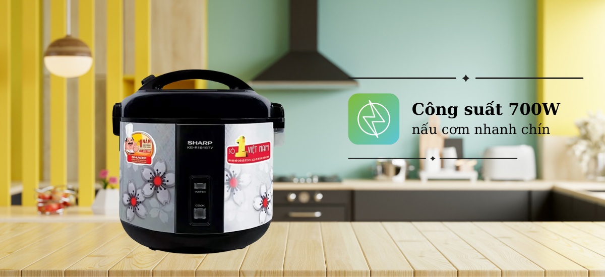 Công suất 700W nấu cơm nhanh chín