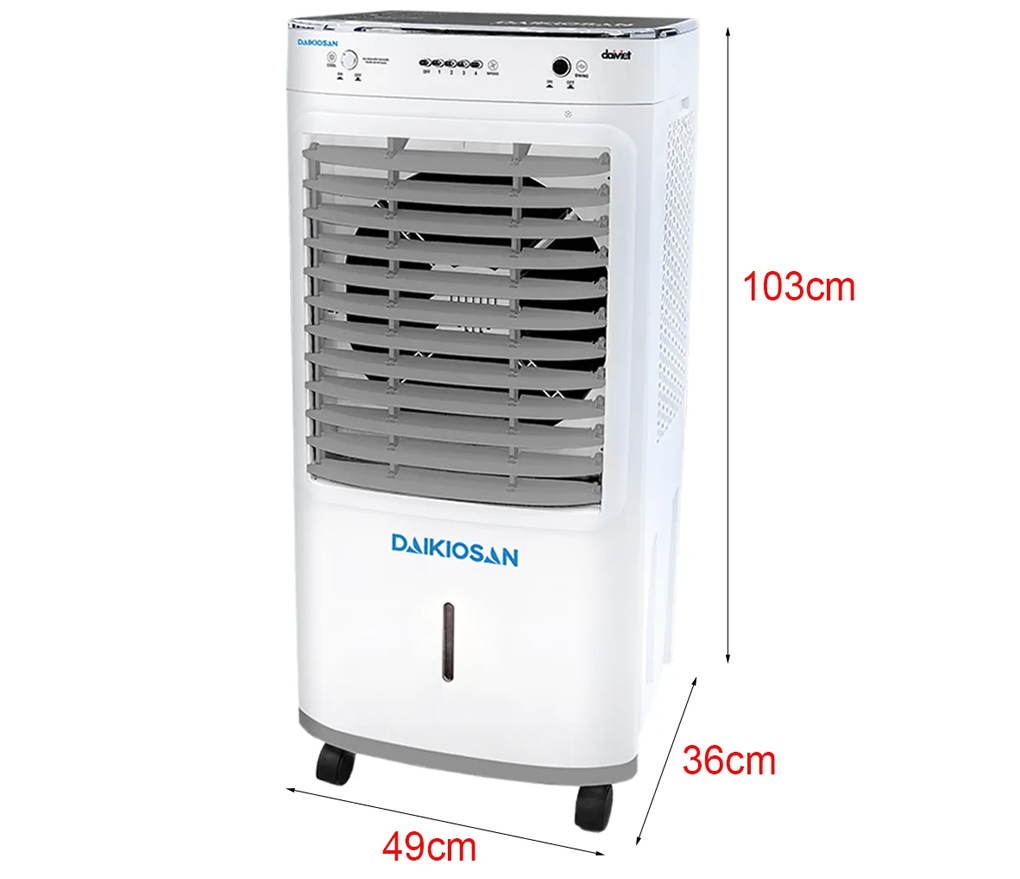 Daikiosan DM109 có thiết kế nhỏ gọn cùng bánh xe di chuyển