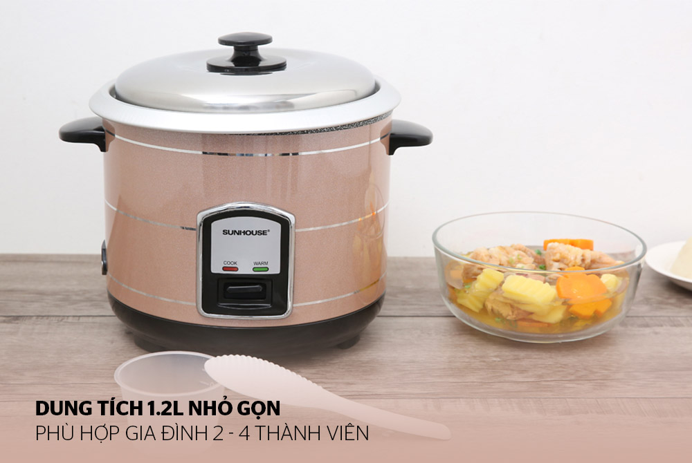 Dung tích 1.2 lít phù hợp với gia đình 2 - 4 thành viên