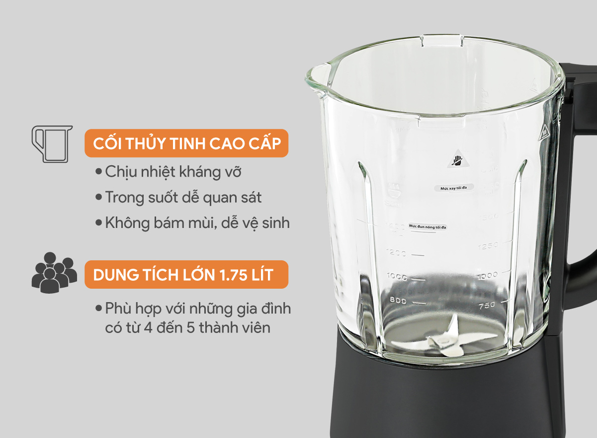 Dung tích cối xay 1.75 Lít