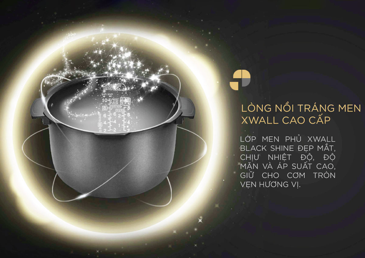 Lòng nồi phủ men cao cấp Xwall Black độc quyền của Cuckoo