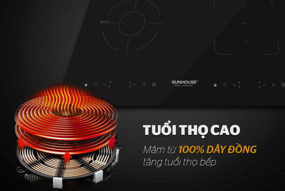 Mâm từ 100% dây đồng giúp tăng tuổi thọ bếp