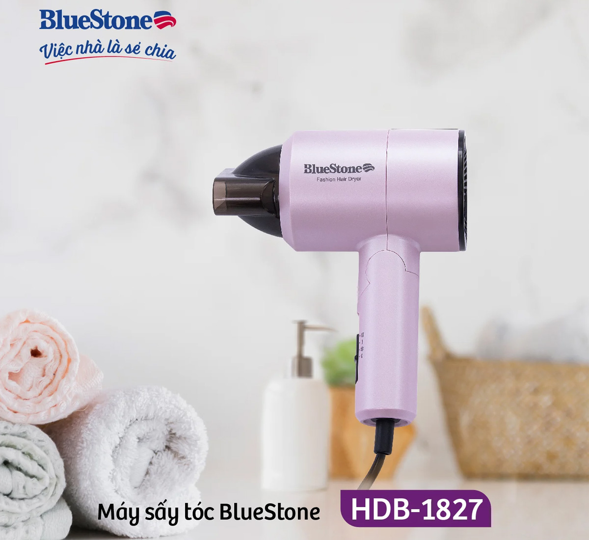 Máy sấy tóc Bluestone HDB-1827 1100W thiết kế hiện đại