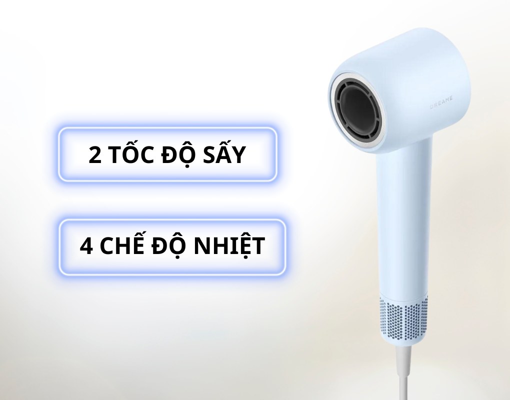 Máy tích hợp 2 tốc độ sấy và 4 chế độ nhiệt 