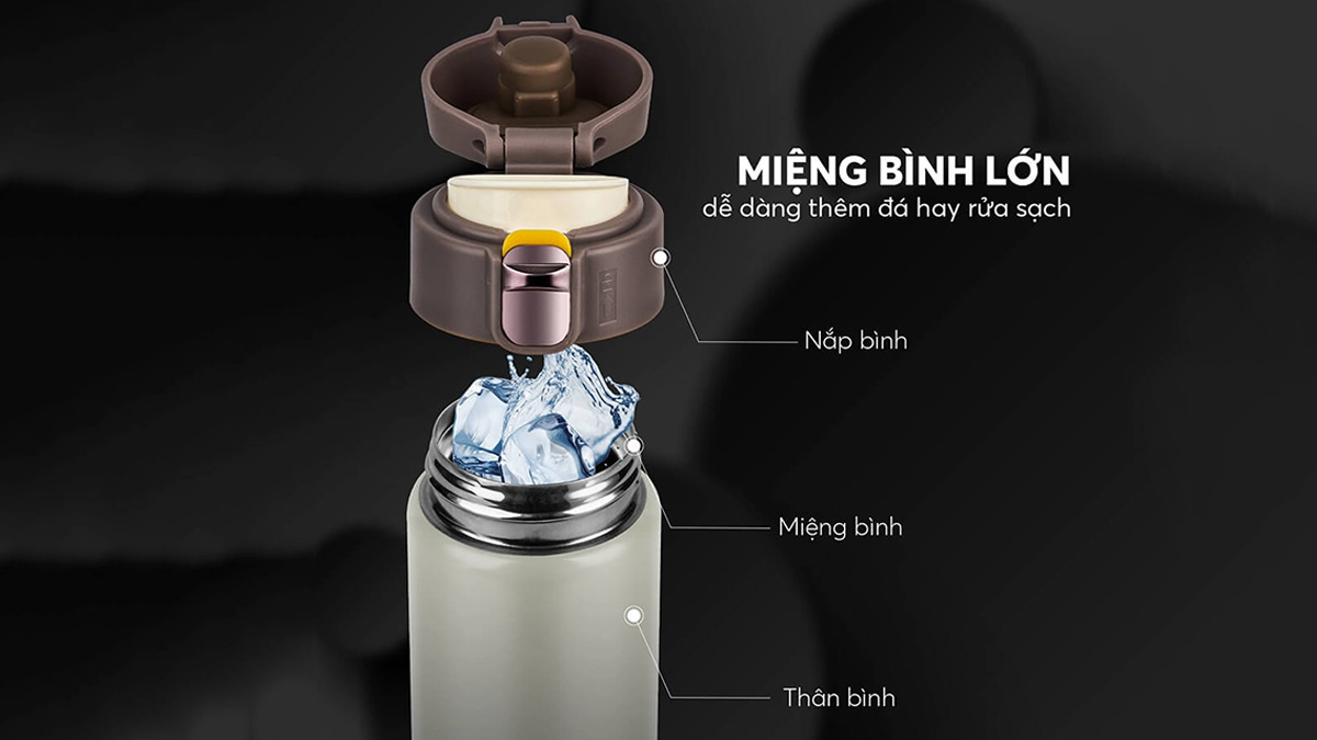 Miệng bình Elmich 2248295W rộng dễ dàng bỏ đá và làm sạch