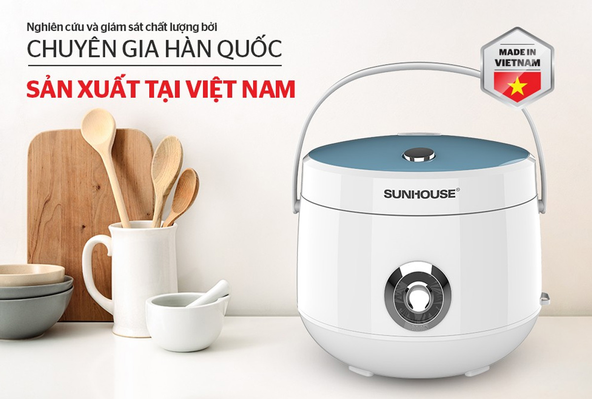 Nồi cơm điện 1.8L Sunhouse SHD8606 kiểu dáng đẹp mắt