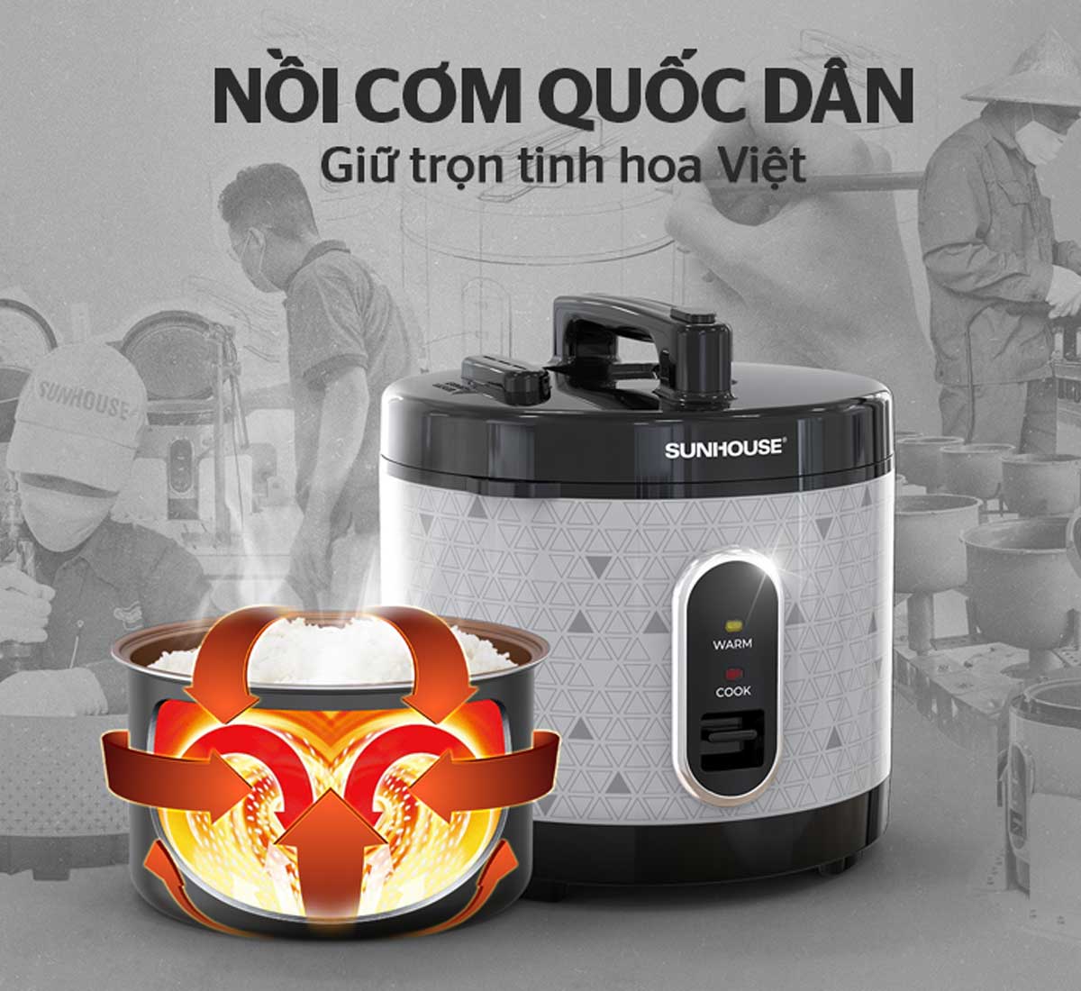 Nồi cơm điện Sunhouse SHD8305 thiết kế hiện đại