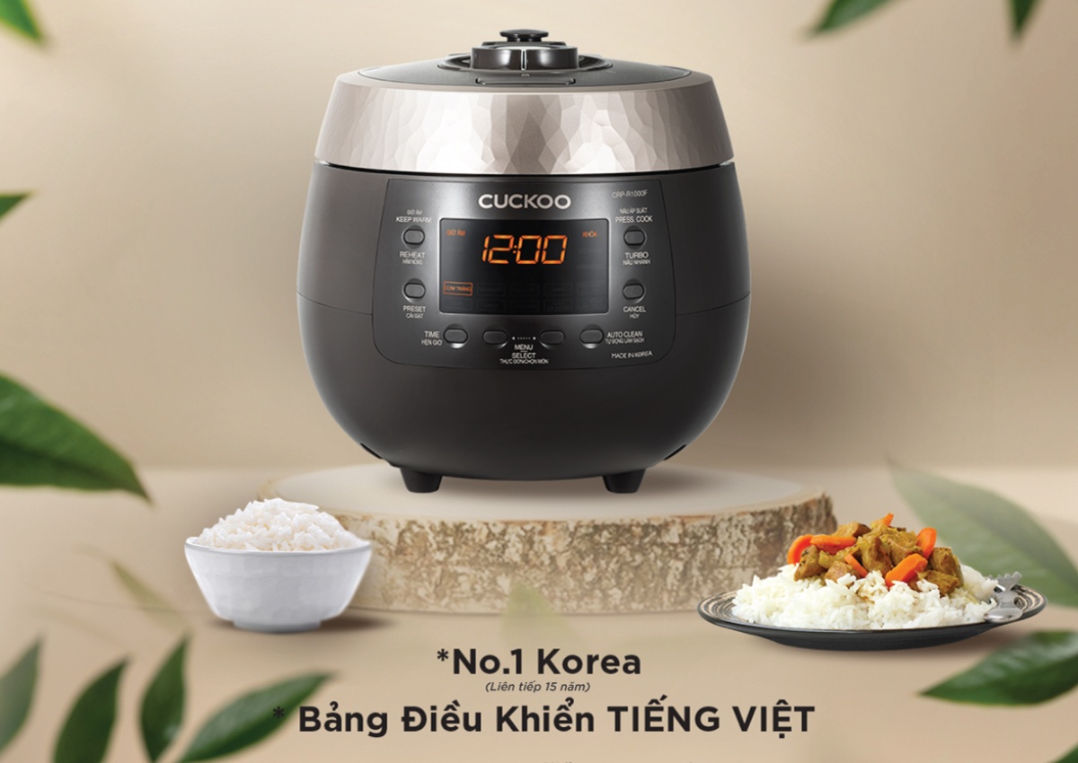 Nồi cơm điện tử áp suất Cuckoo CRP-R1000F/BKGBCRVNCV - Hàn Quốc