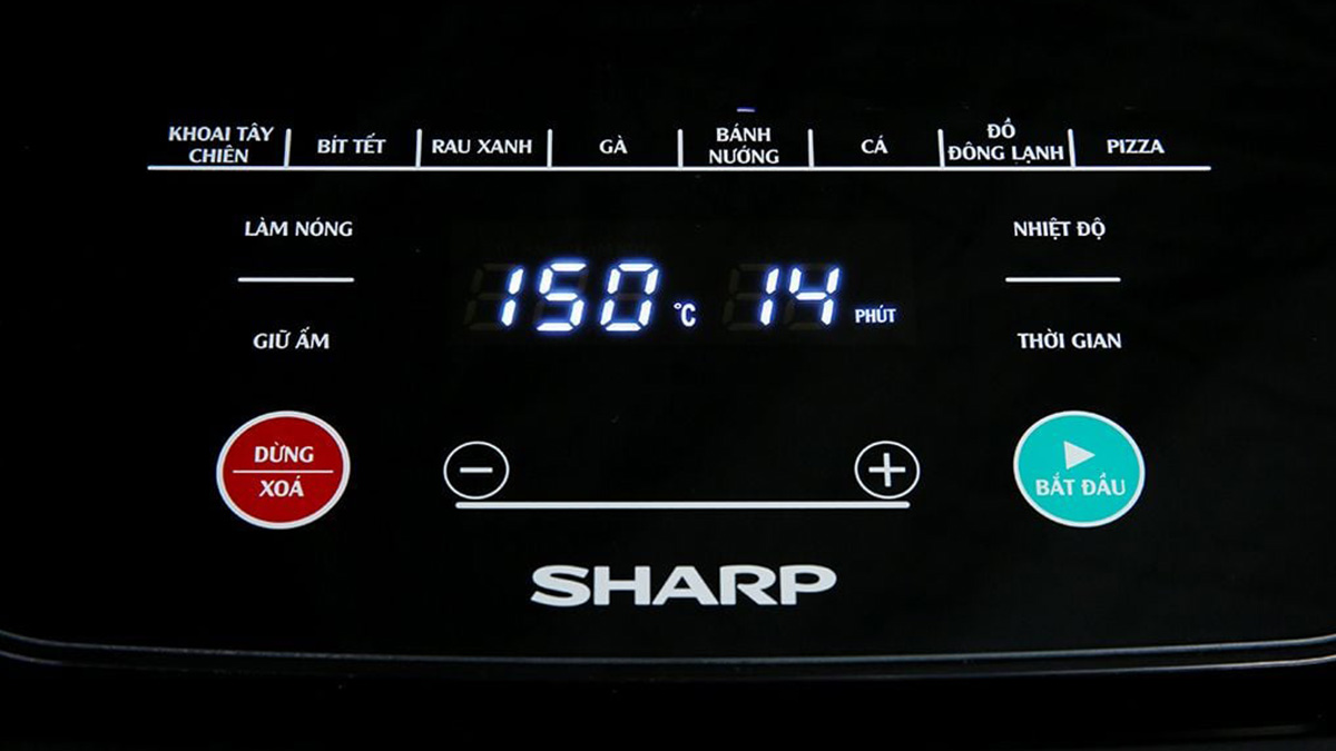 Sharp KF-AF50EV-ST trang bị bảng điều khiển cảm ứng đơn giản