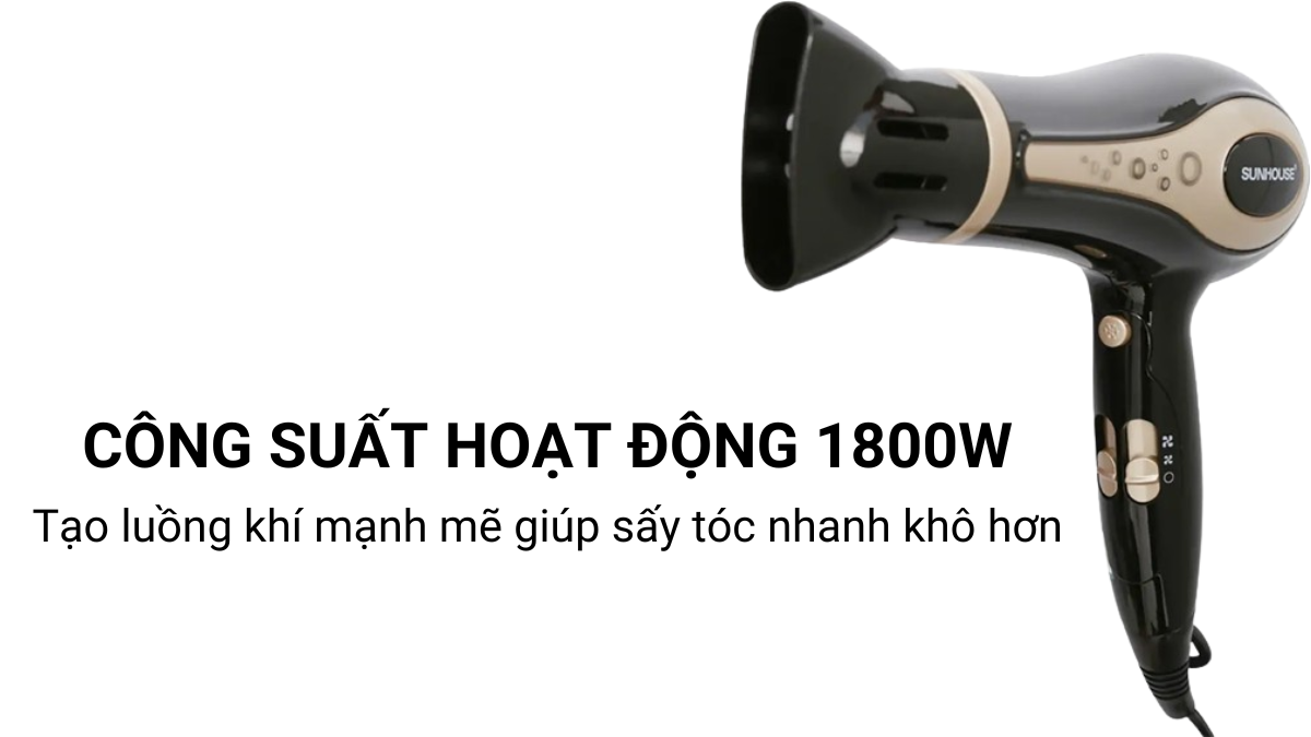 Sunhouse SHD2317 hoạt động với công suất 1800W mạnh mẽ