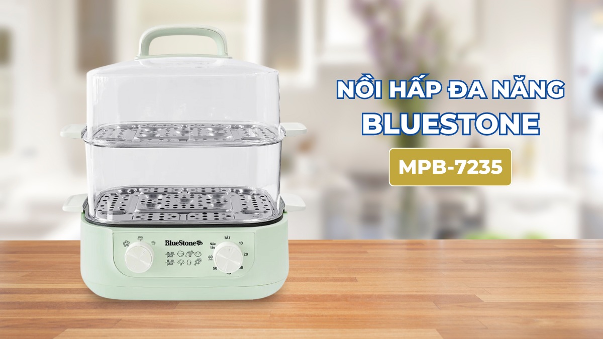 Nồi Hấp Đa Năng BlueStone MPB-7235 15 Lít sở hữu kiểu dáng nhỏ gọn