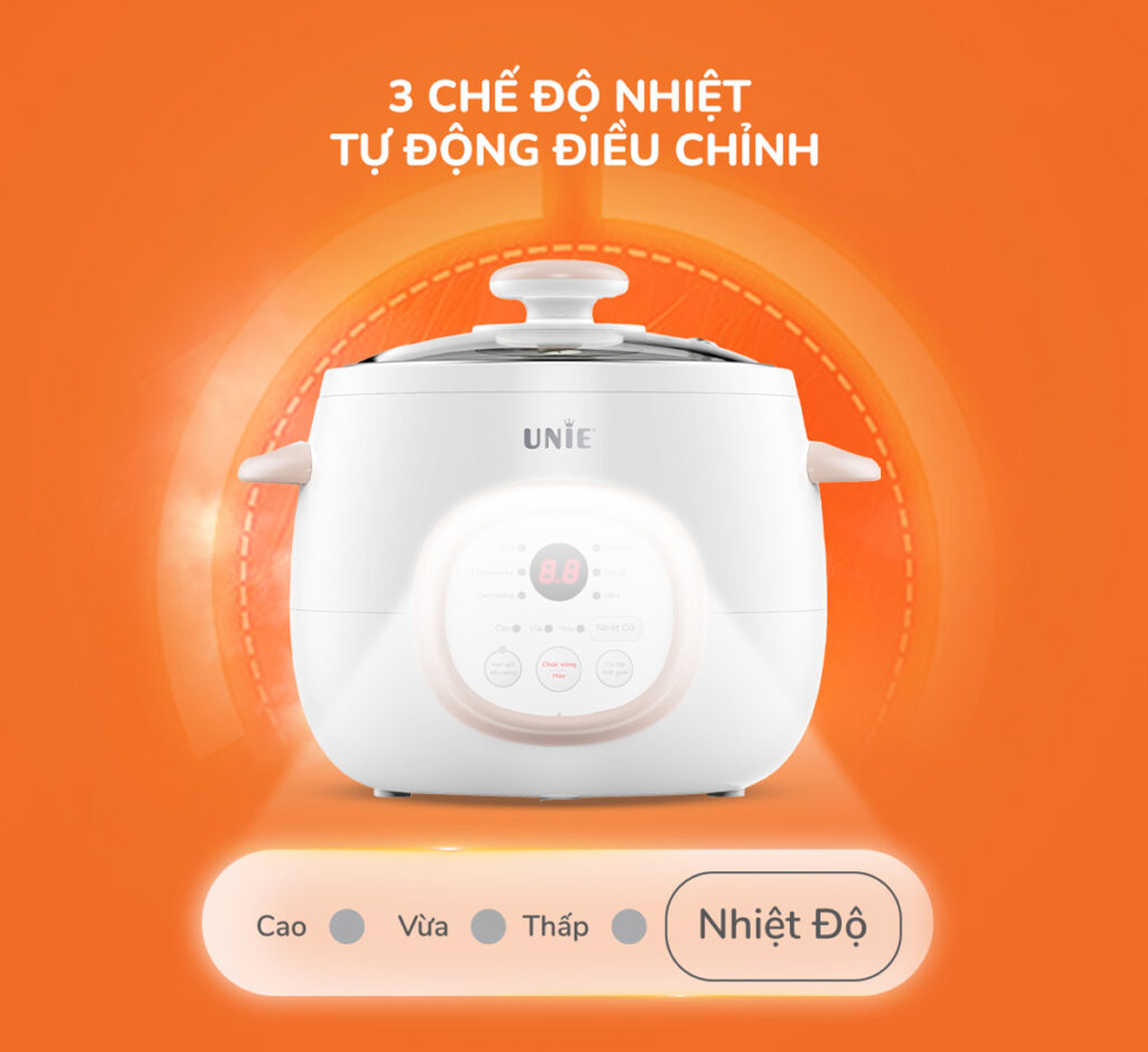 Unie USC10W có 3 chế độ nhiệt tùy chỉnh