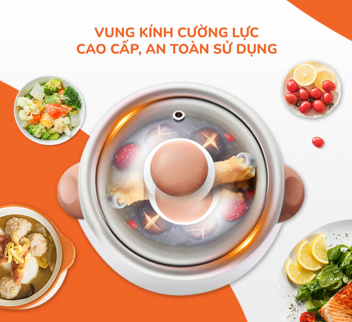 Unie USC10W có thiết kế vung kính cao cấp chịu lực