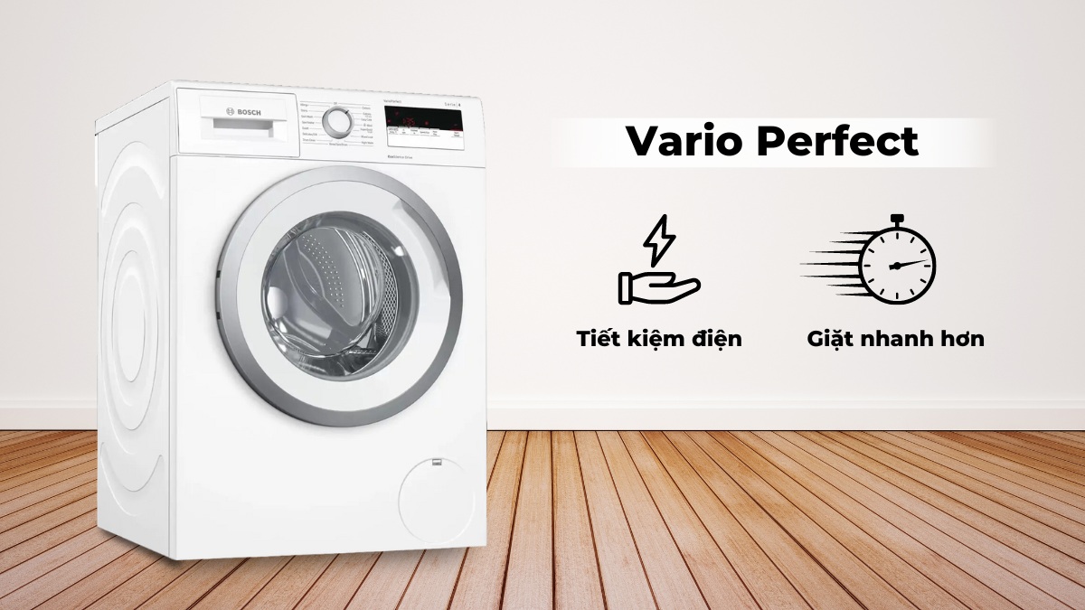 Chức năng Vario Perfect lựa chọn tiết kiệm điện năng hoặc thời gian giặt giũ