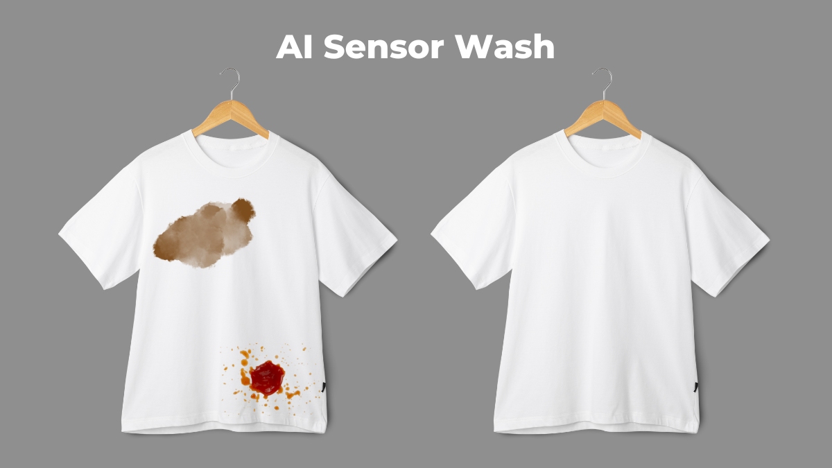 AI Sensor Wash hỗ trợ loại bỏ hiệu quả nhiều loại vết bẩn